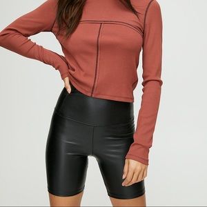 Aritzia Daria Leather Biker Short